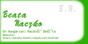 beata maczko business card